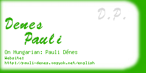 denes pauli business card