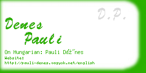 denes pauli business card